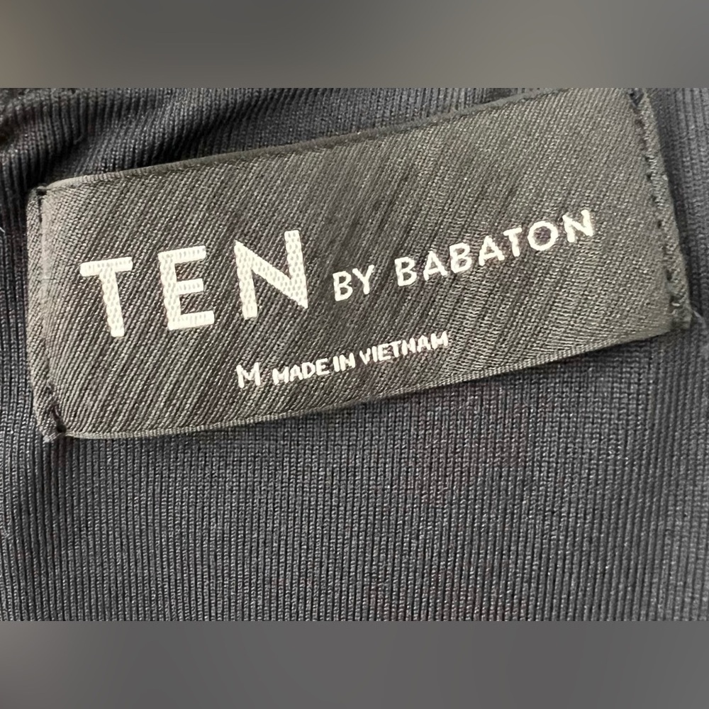 Aritzia Ten by Babaton Passion Faux Wrap Dress Fitted Side Ruched Mini Black - Picture 10 of 15